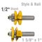 Style & Rail Set 1 5/8' X 1' Two Piece Ogee 1/2' Shank
