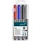 Permanent Pen 4pcs Set Medium Ass. Colors With Instand-white Pen
