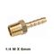 AIRCRAFT Hose Tail Connector Brass 1/4m X 6mm