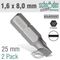 Slotted Bit 1.6x8mm 25mm 2cd
