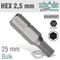 Hex/allen Ins.bit 2.5mm Bulk