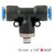 AIRCRAFT Pu Hose Fitting Tee 10mm-1/8 M