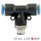 AIRCRAFT Pu Hose Fitting Tee 10mm-1/4 M