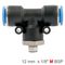 AIRCRAFT Pu Hose Fitting Tee 12mm-1/8 M