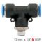 AIRCRAFT Pu Hose Fitting Tee 12mm-1/4 M