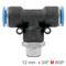AIRCRAFT Pu Hose Fitting Tee 12mm-3/8 M