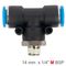 AIRCRAFT Pu Hose Fitting Tee 14mm-1/4 M