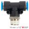 AIRCRAFT Pu Hose Fitting Tee 14mm-1/2 M