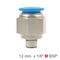AIRCRAFT Pu Hose Fitting Straight Stud 12mm-1/8 M