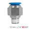 AIRCRAFT Pu Hose Fitting Straight Stud 12mm-1/4 M