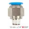 AIRCRAFT Pu Hose Fitting Straight Stud 14mm-1/4 M