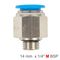 AIRCRAFT Pu Fitting Str. Stud W/o-ring 14mm-1/4' M