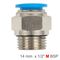 AIRCRAFT Pu Fitting Str. Stud W/o-ring 14mm-1/2' M