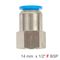 AIRCRAFT Pu Hose Fitting Straight Stud 14mm-1/2 F