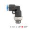 AIRCRAFT Elbow W/o-ring 4mm-1/8 M Pu Hose Fitting