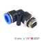 AIRCRAFT Elbow W/o-ring 8mm-1/8 M Pu Hose Fitting