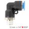 AIRCRAFT Elbow 12mm-1/4 M Pu Hose Fitting