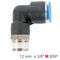 AIRCRAFT Elbow 12mm-3/8 M Pu Hose Fitting