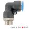 AIRCRAFT Elbow W/o-ring 12mm-3/8 M Pu Hose Fitting