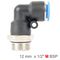 AIRCRAFT Elbow W/o-ring 12mm-1/2 M Pu Hose Fitting