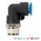 AIRCRAFT Elbow 14mm-1/2 M Pu Hose Fitting
