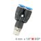 AIRCRAFT Pu Hose Fitting Y Joint 4mm-1/8 M