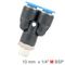 AIRCRAFT Pu Hose Fitting Y Joint 10mm-1/4 M