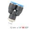 AIRCRAFT Pu Hose Fitting Y Joint 12mm-1/4 M