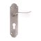 L&b Lockset Decorative Victorian Cylinder Satin Nickel Plated Scroll 8 Inch