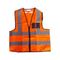 Vest Reflective Flu Orange Zip Pocket O-s Small