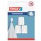 TESA Permanent Hooks Rectangular S White 3 Hooks/ 4 Strips White