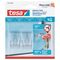 TESA Adhesive Hooks- Transparent Surface Large 2 Hooks/ 3 Strips (ip 8)