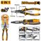 INGCO Plier Multi/f L/nose 6 In 1 200mm Cr-v