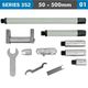 ACCUD Tubular Inside Micrometer 50-500mm 0.01mm Grad. Extension Rods: 13, 25
