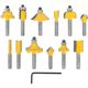 TORK CRAFT Router Bit Set 12pc 1/4' Straight & Profile