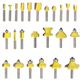 TORK CRAFT Router Bit Set 24pc Alum.case 1/4'