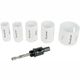 TORK CRAFT Hole Saw Set 6pce Bi-metal (22/25/32/35/51mm & 3/8 Hex Mandrel)